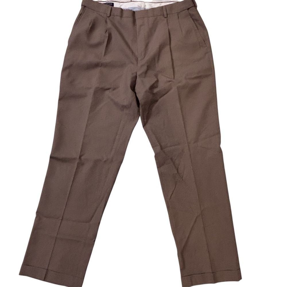 Lands’ End Men's Brown Traditional Fit Dress Pants Size 37